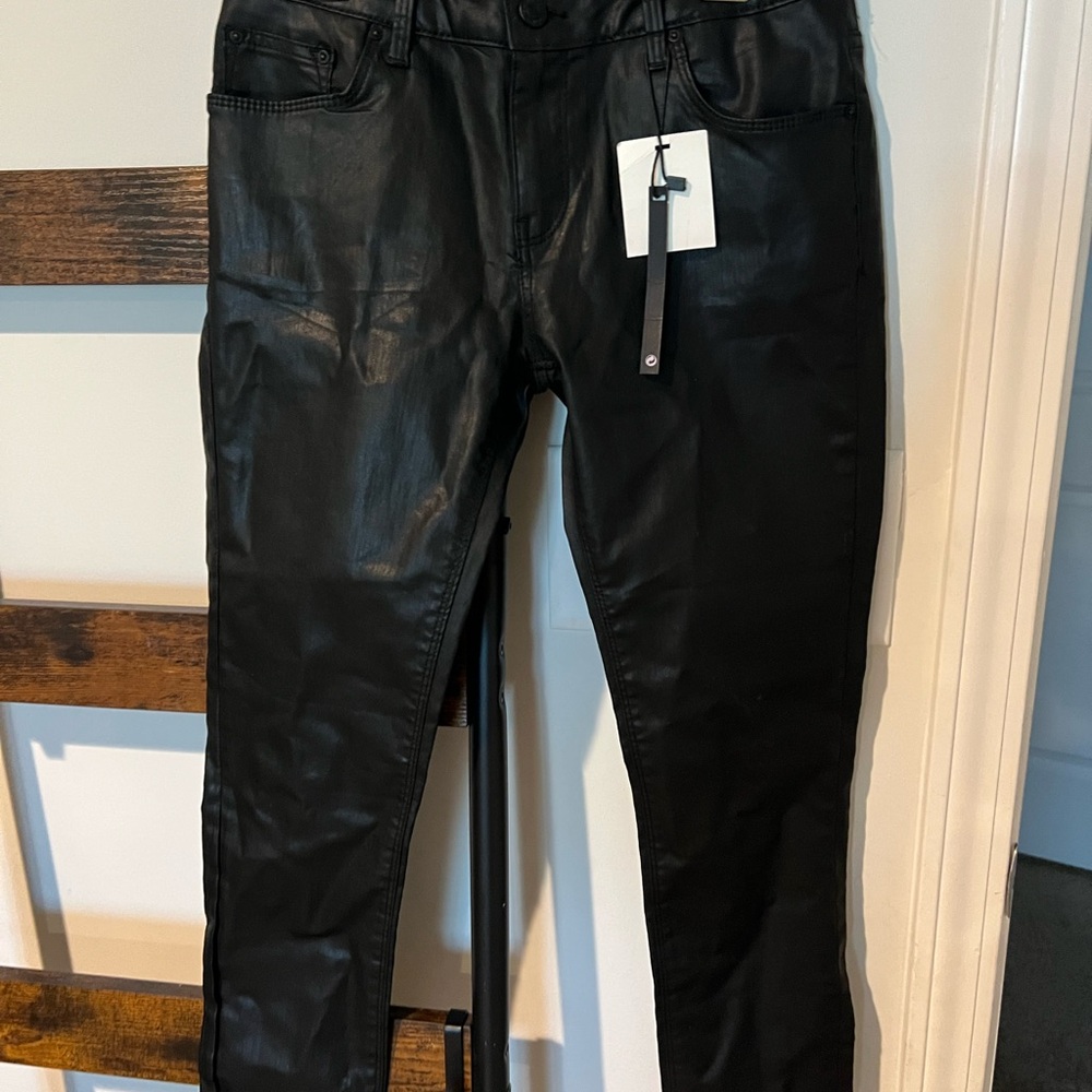 Zara Women’s Slim fit mid rise faux leather pants